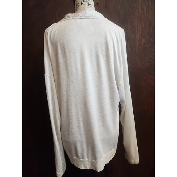 Soma WKND Heather Gray Long Sleeve Lounge Tee Top Large Snap Soft Loose Oversize - Picture 2 of 6